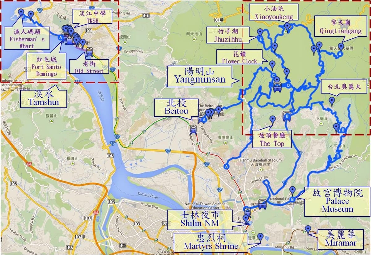 térkép beitou tajvan