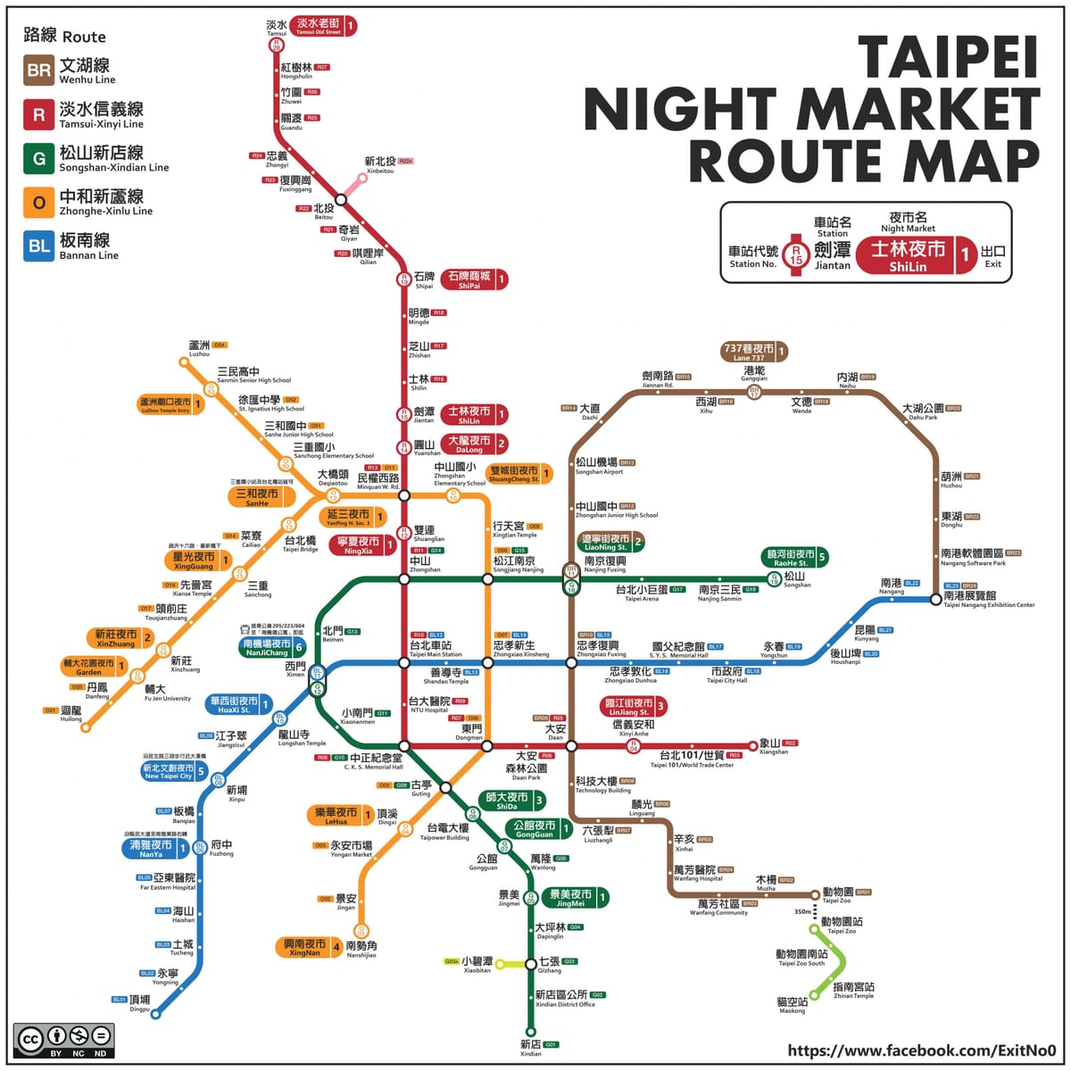 térkép Taipei este piacokon