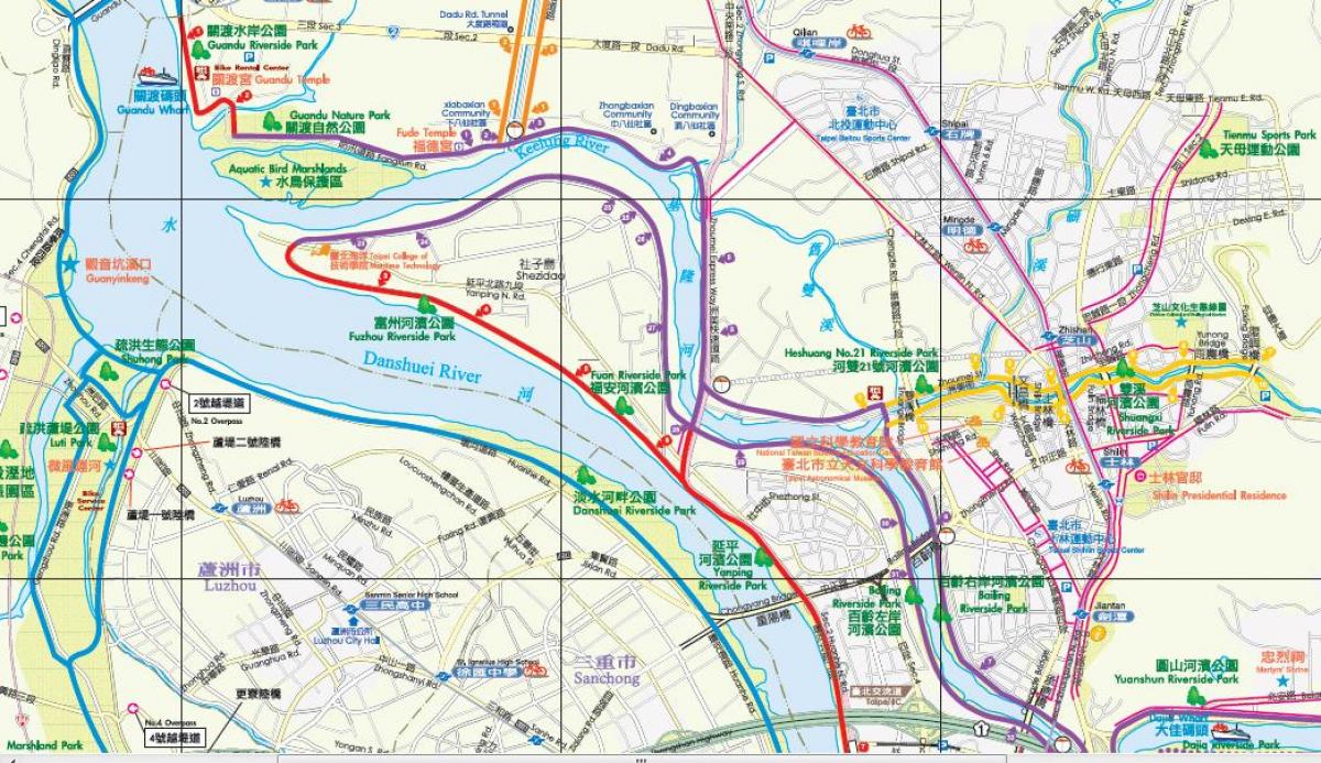 térkép Taipei kerékpárút