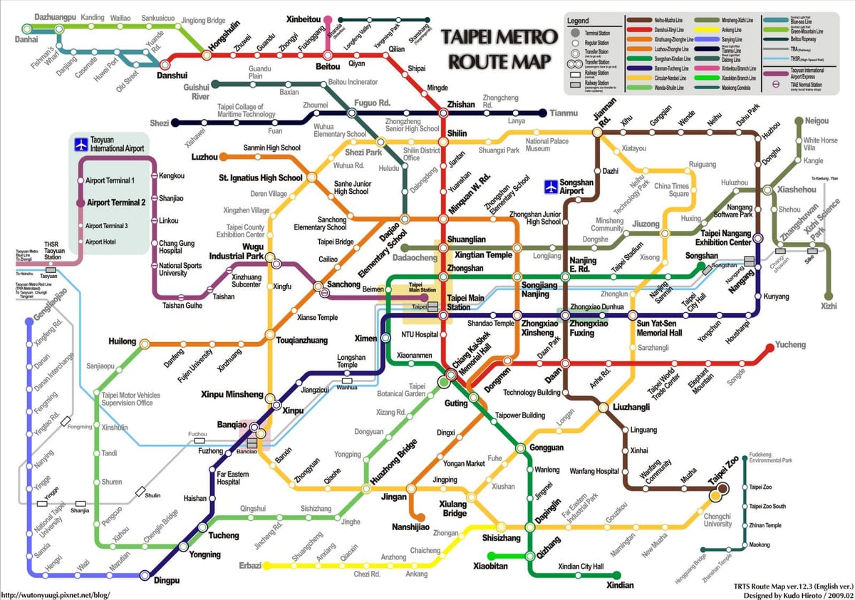 metró Taipei térkép