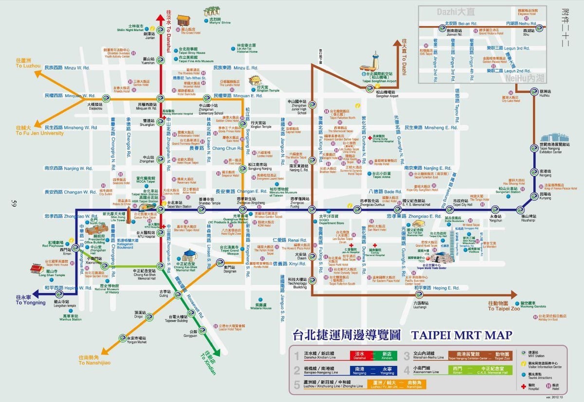 tajvan mrt térkép látnivalók