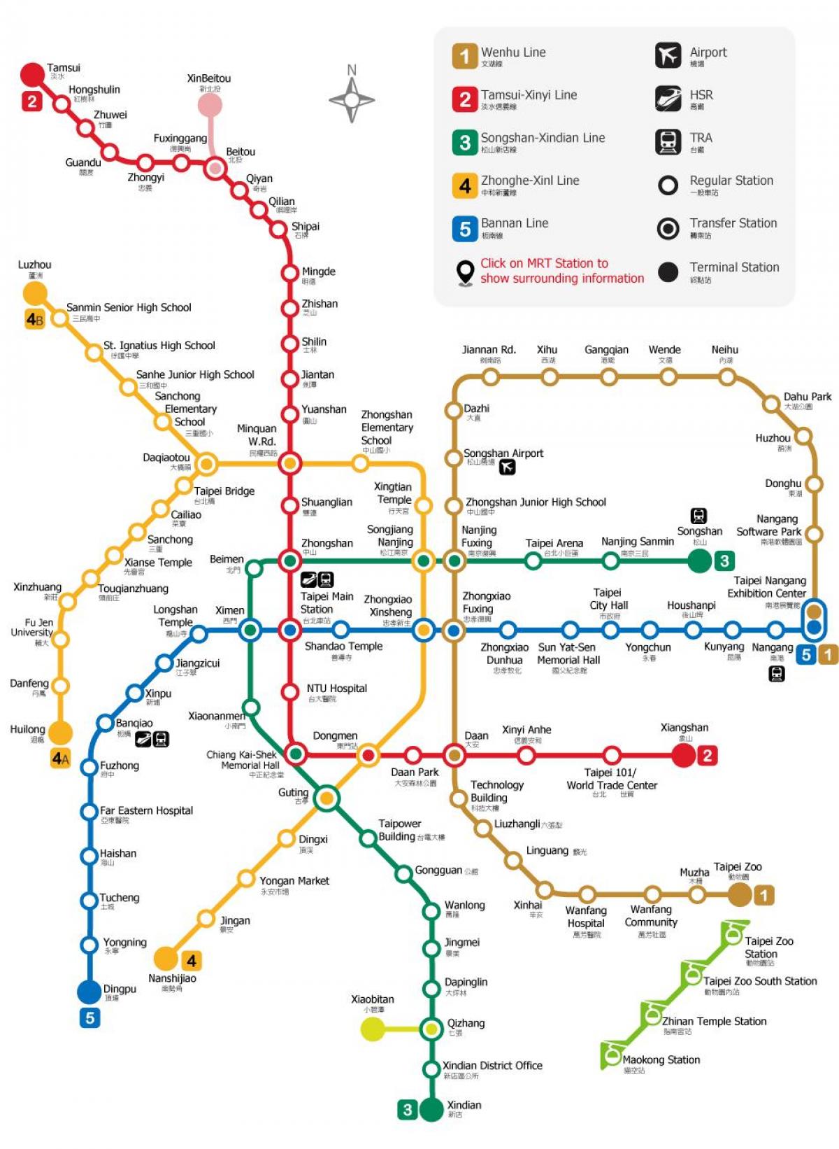 Taipei metró térkép