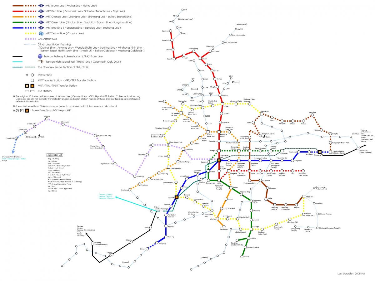 Taipei vasúti térkép