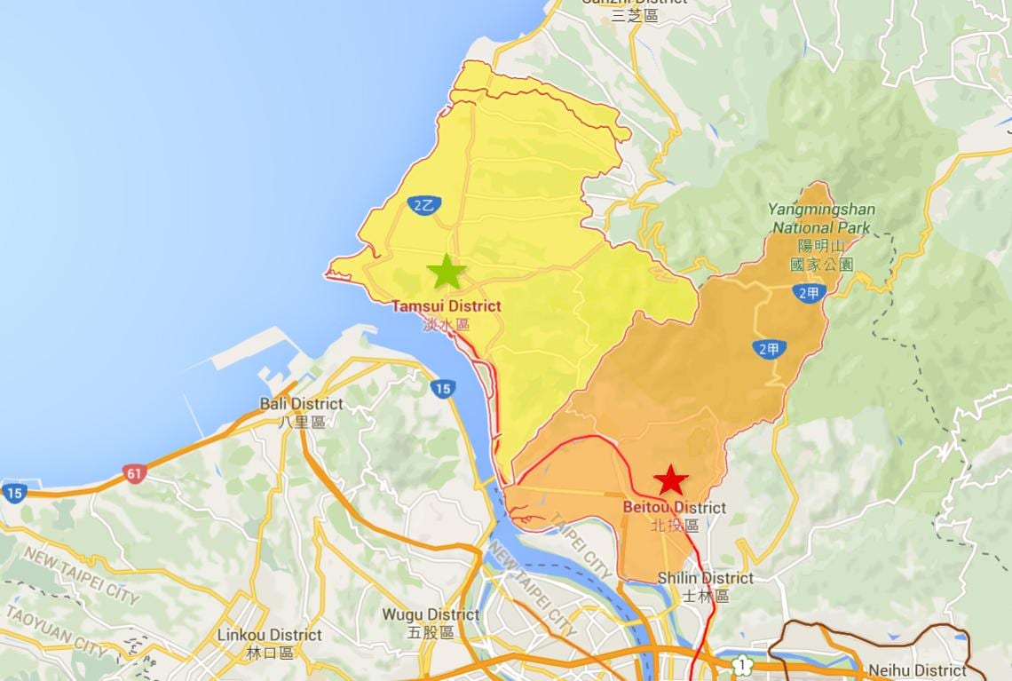 térkép tamsui