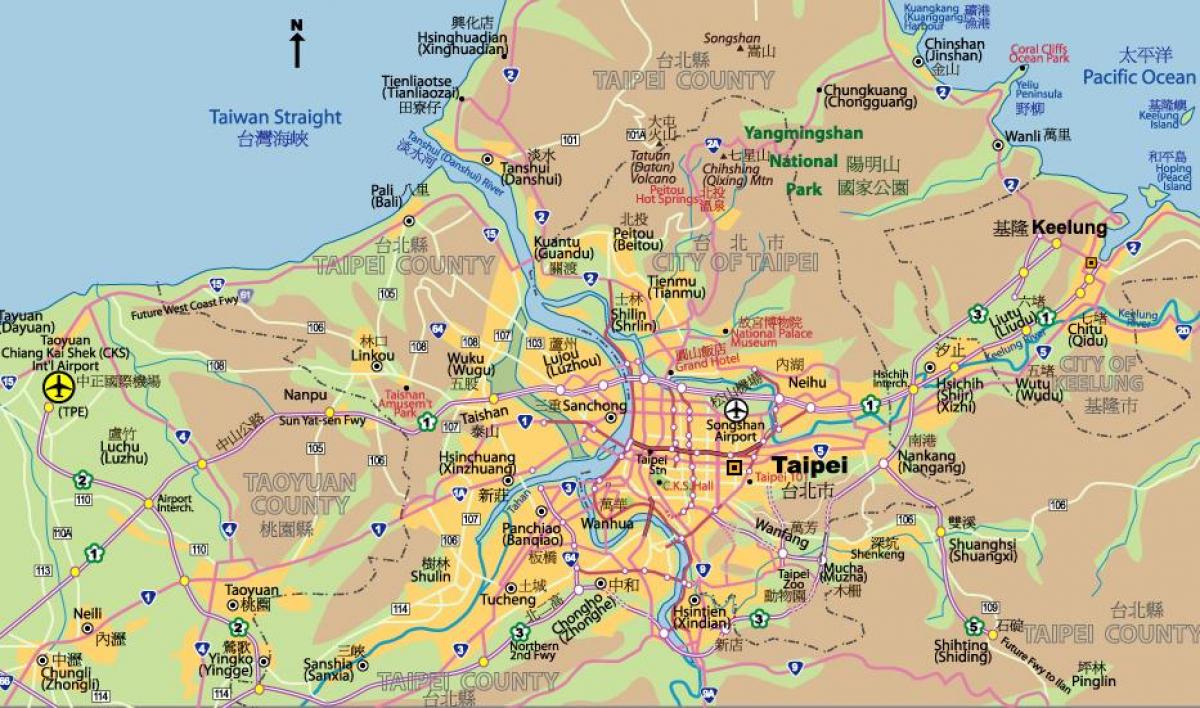 Taipei a belváros térkép