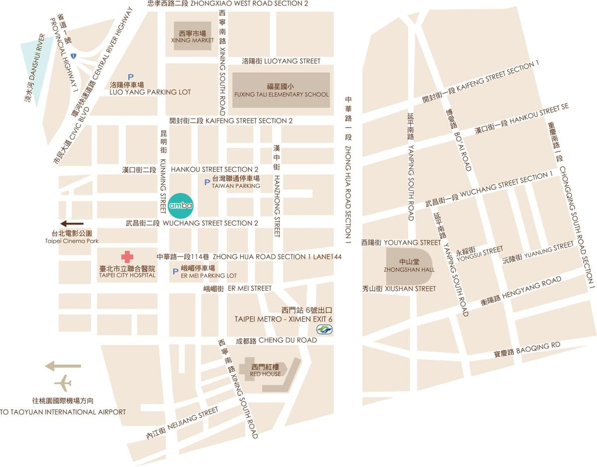 ximending Taipei térkép