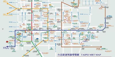 Taipei metró térkép látnivalók