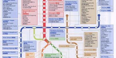 Térkép Taipei mrt térkép, érdekes helyek közelében